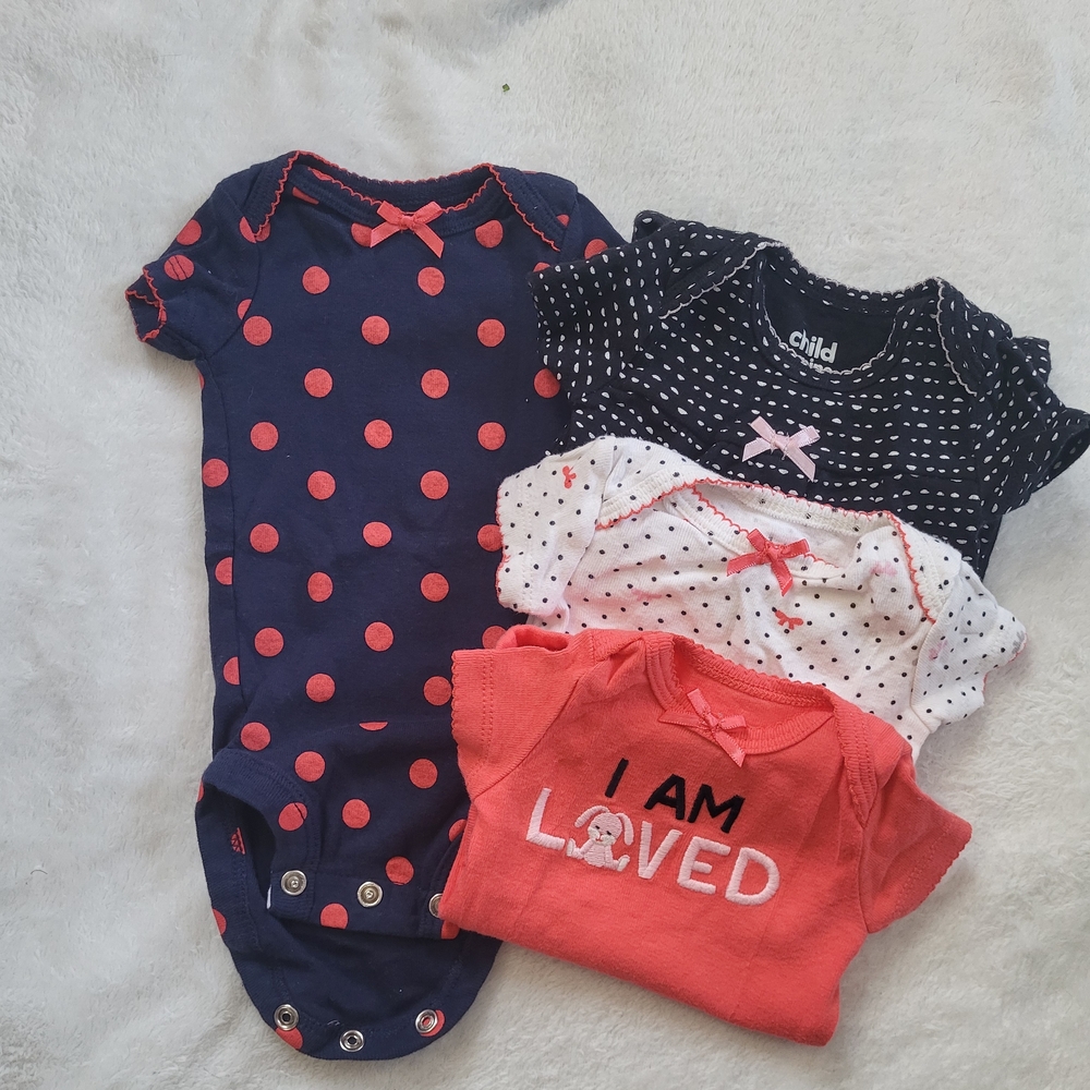 Polka Dot Femme Onesie Bundle With Bows